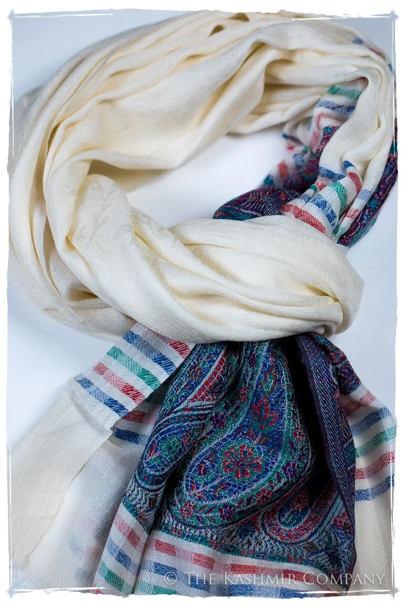 Graziella Frontière Ivory Kashmir Wool Scarf