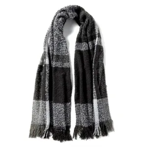 Holbrook Pebble Plaid Wrap in Black and White