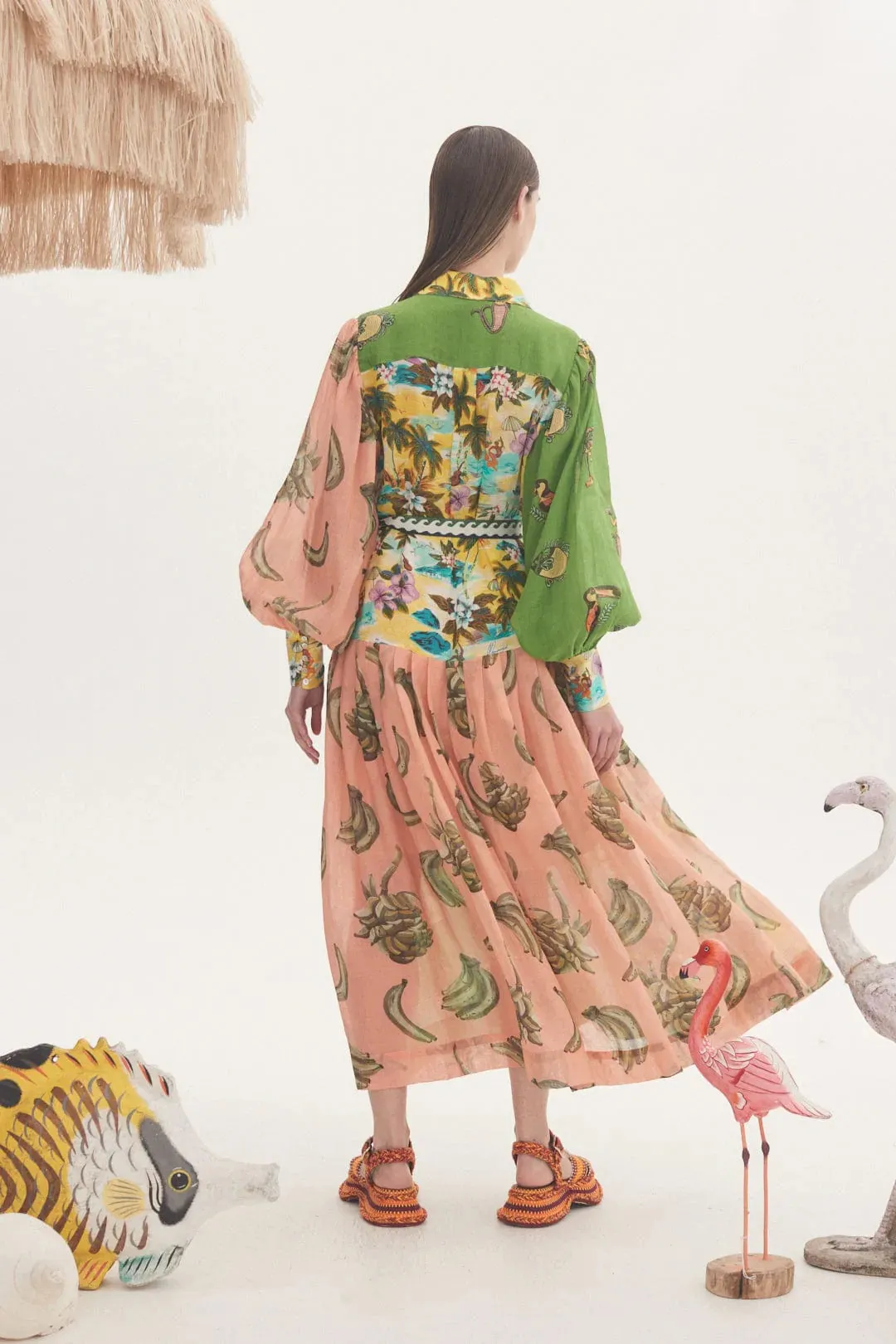 HOLIDAY PATCHWORK SHIRTDRESS