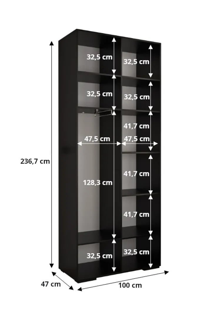Inova II Hinged Door Wardrobe 100cm