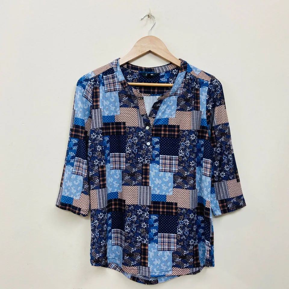 Ladies ¾ Sleeve Soft Floral Casual Top