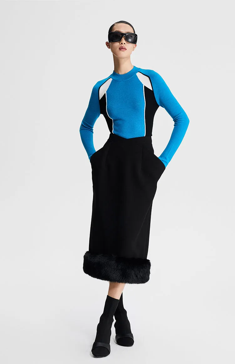 LEDI W THREE-DIMENSIONAL SILHOUETTE PANELLED SKIRT FALL/WINTER SKIRT - Liberr
