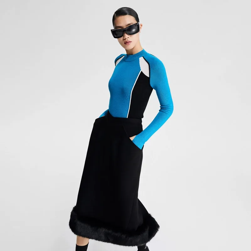 LEDI W THREE-DIMENSIONAL SILHOUETTE PANELLED SKIRT FALL/WINTER SKIRT - Liberr