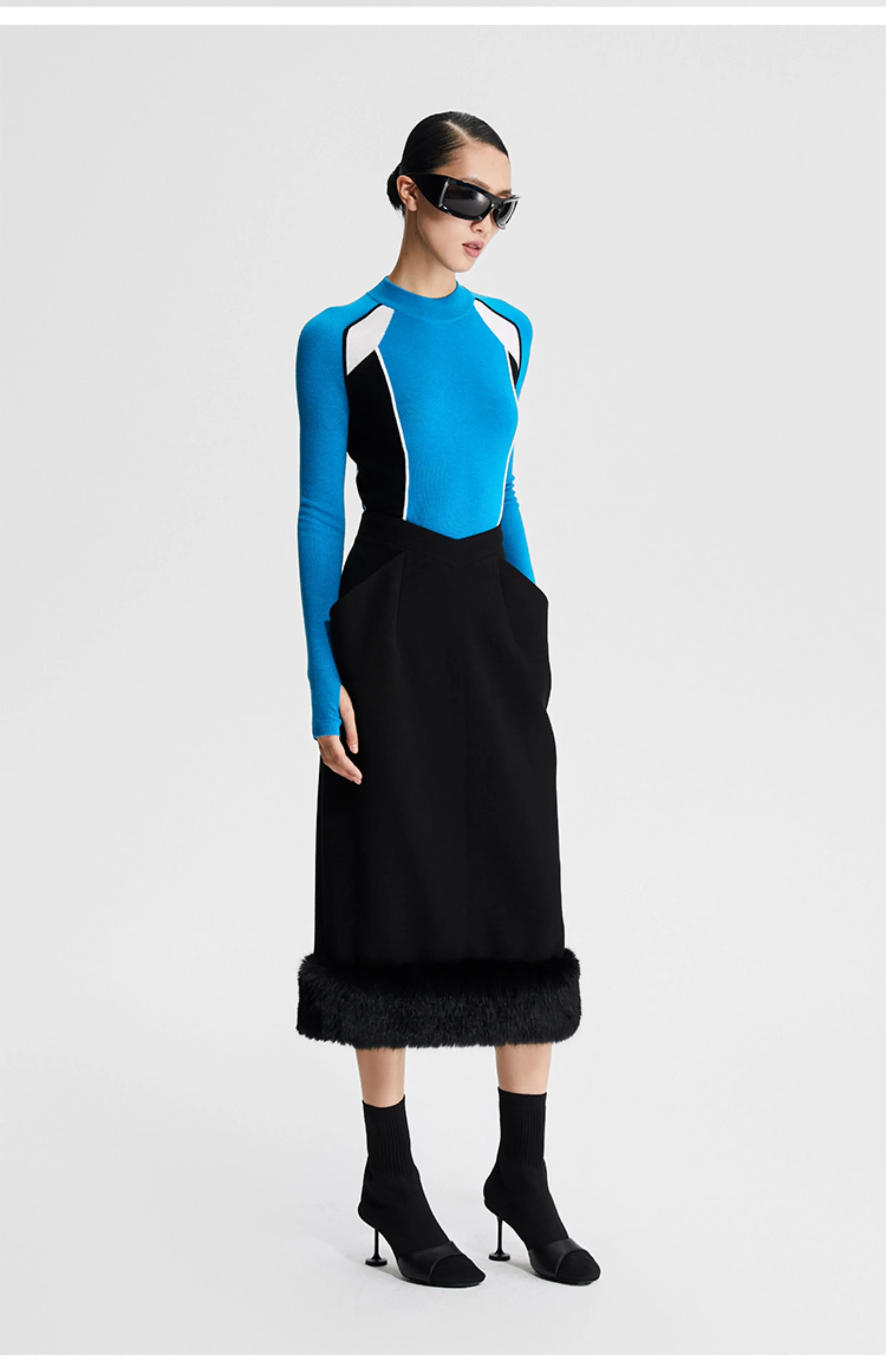 LEDI W THREE-DIMENSIONAL SILHOUETTE PANELLED SKIRT FALL/WINTER SKIRT - Liberr