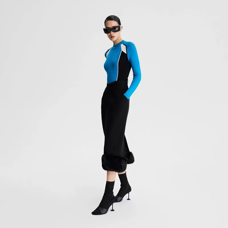 LEDI W THREE-DIMENSIONAL SILHOUETTE PANELLED SKIRT FALL/WINTER SKIRT - Liberr