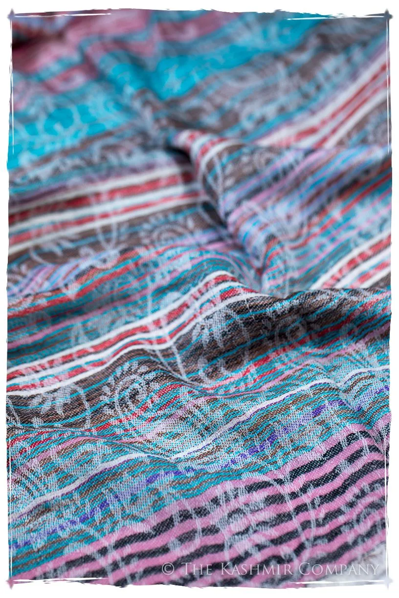 Liliana Champs de Paisley Ivory Kashmir Wool Scarf