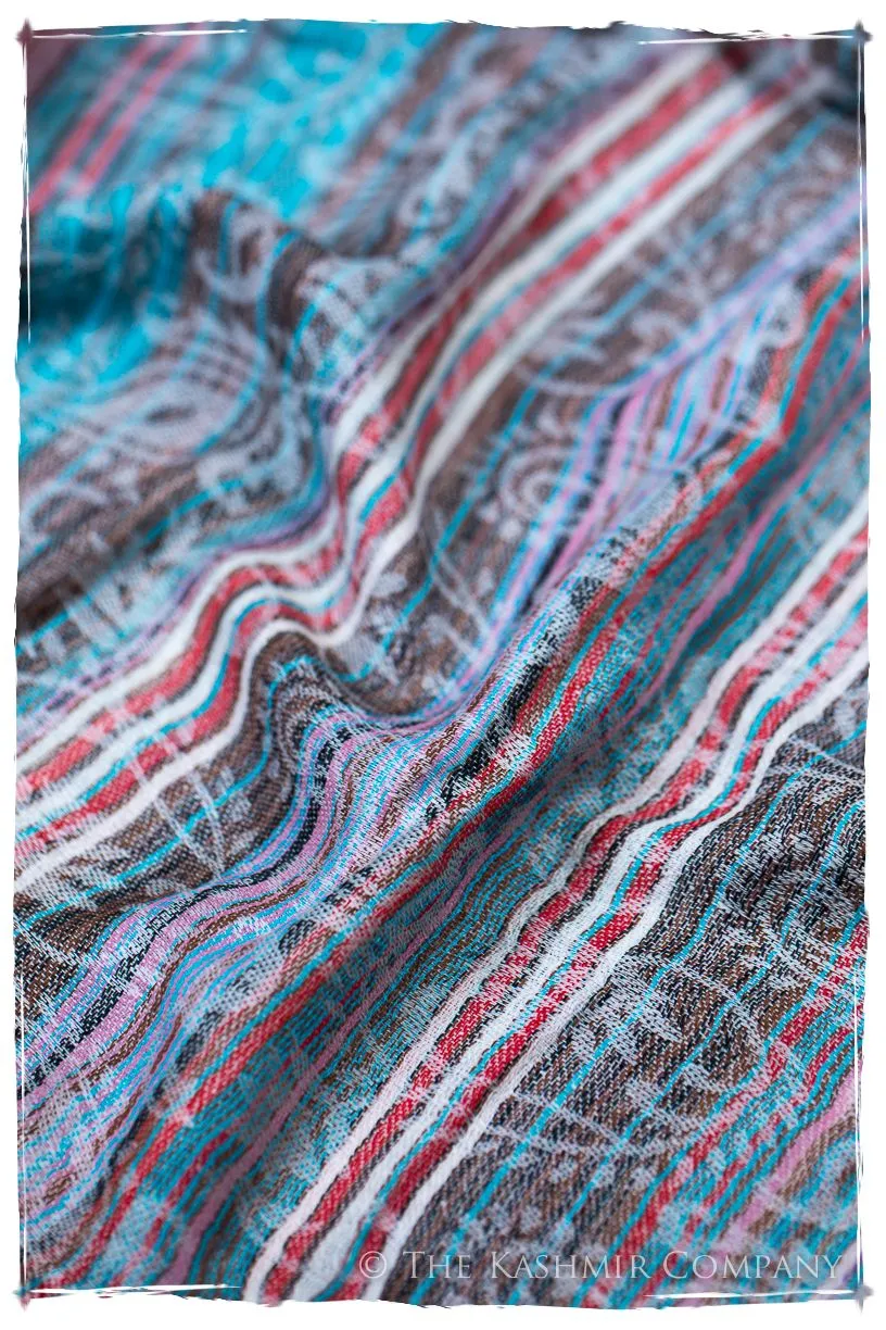 Liliana Champs de Paisley Ivory Kashmir Wool Scarf