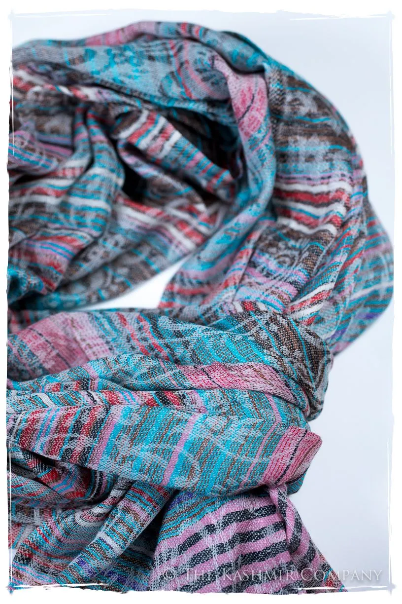 Liliana Champs de Paisley Ivory Kashmir Wool Scarf