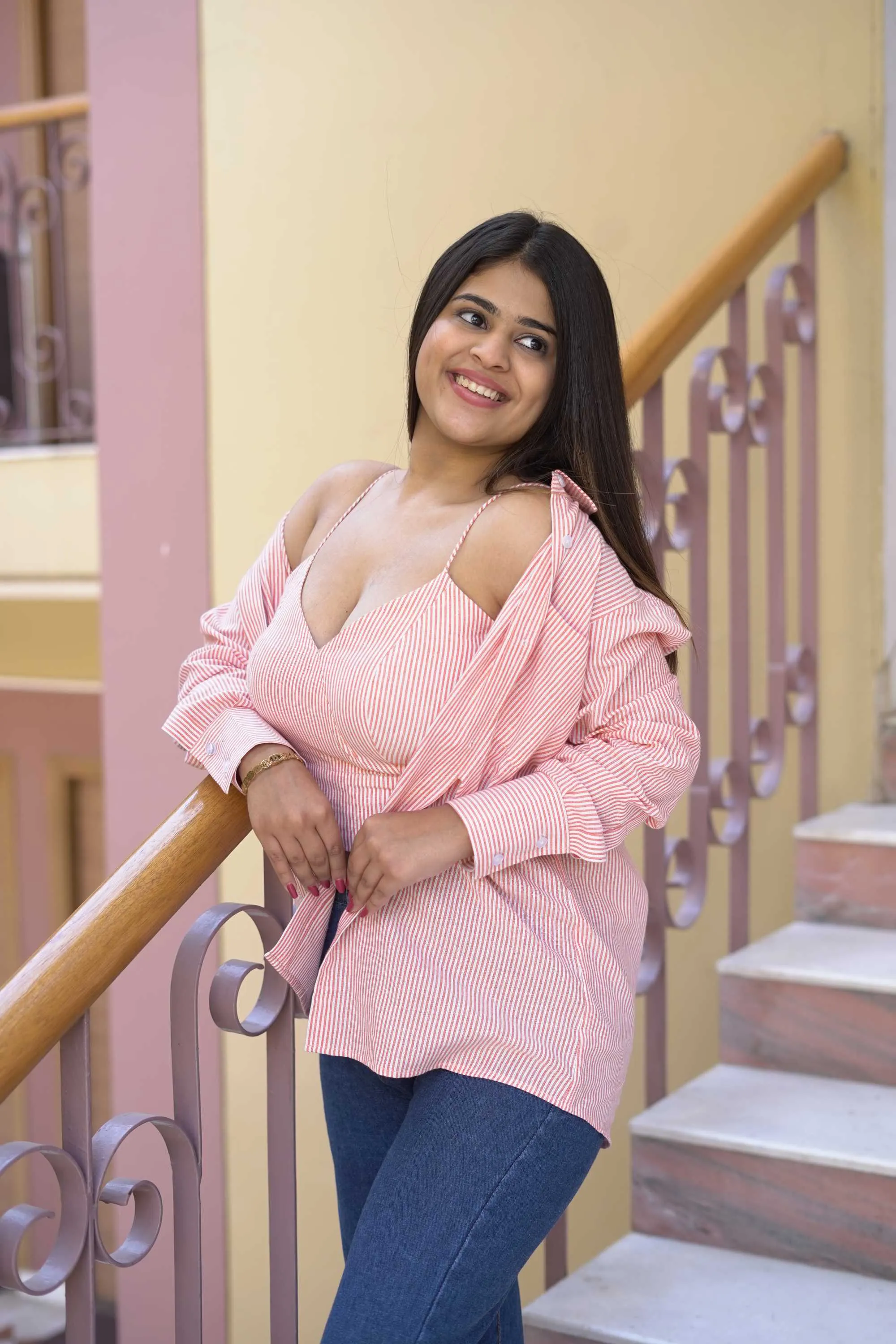 MARIA PEACH STRAP TOP FOR WOMEN