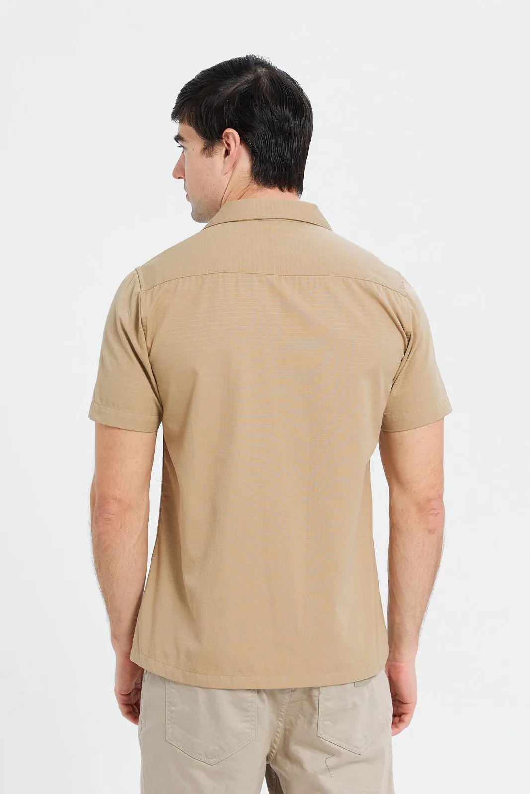 Men Beige Utility Shirt