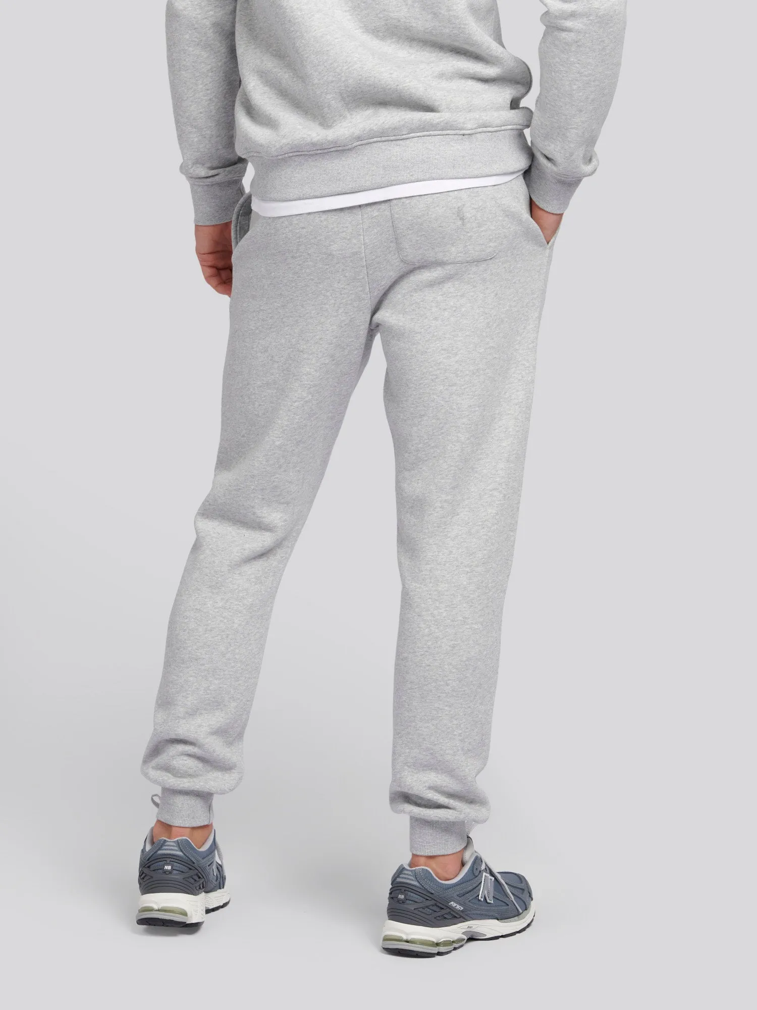 Mens Double Horsemen Joggers in Mid Grey Marl