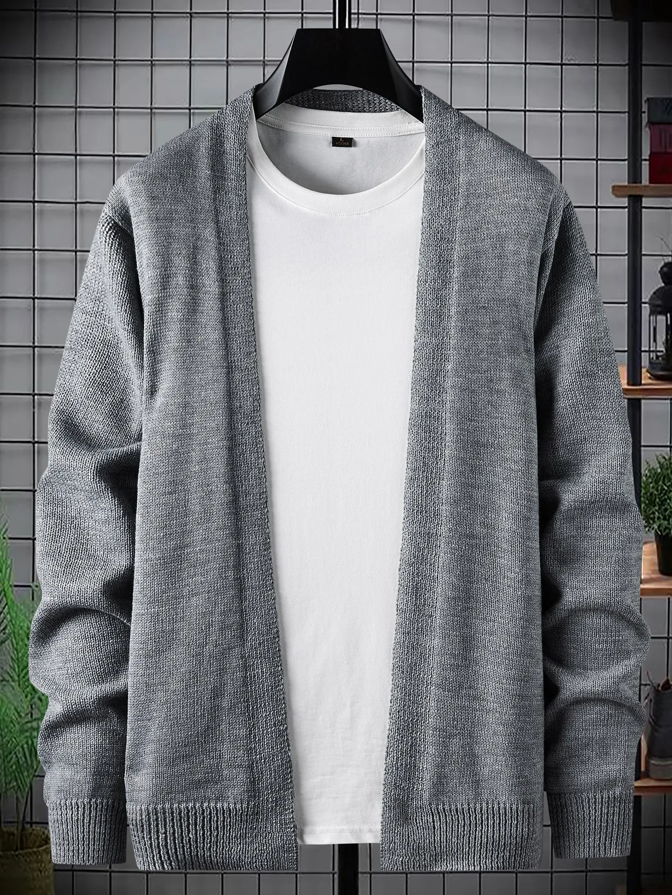 Men's Knit Cardigan Long Sleeves Crew Neck Sweaters, Preppy Clothes