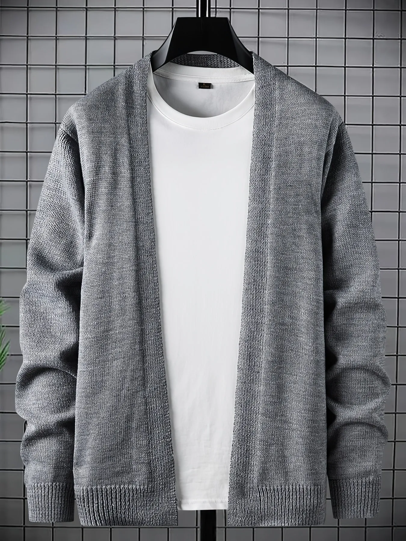 Men's Knit Cardigan Long Sleeves Crew Neck Sweaters, Preppy Clothes
