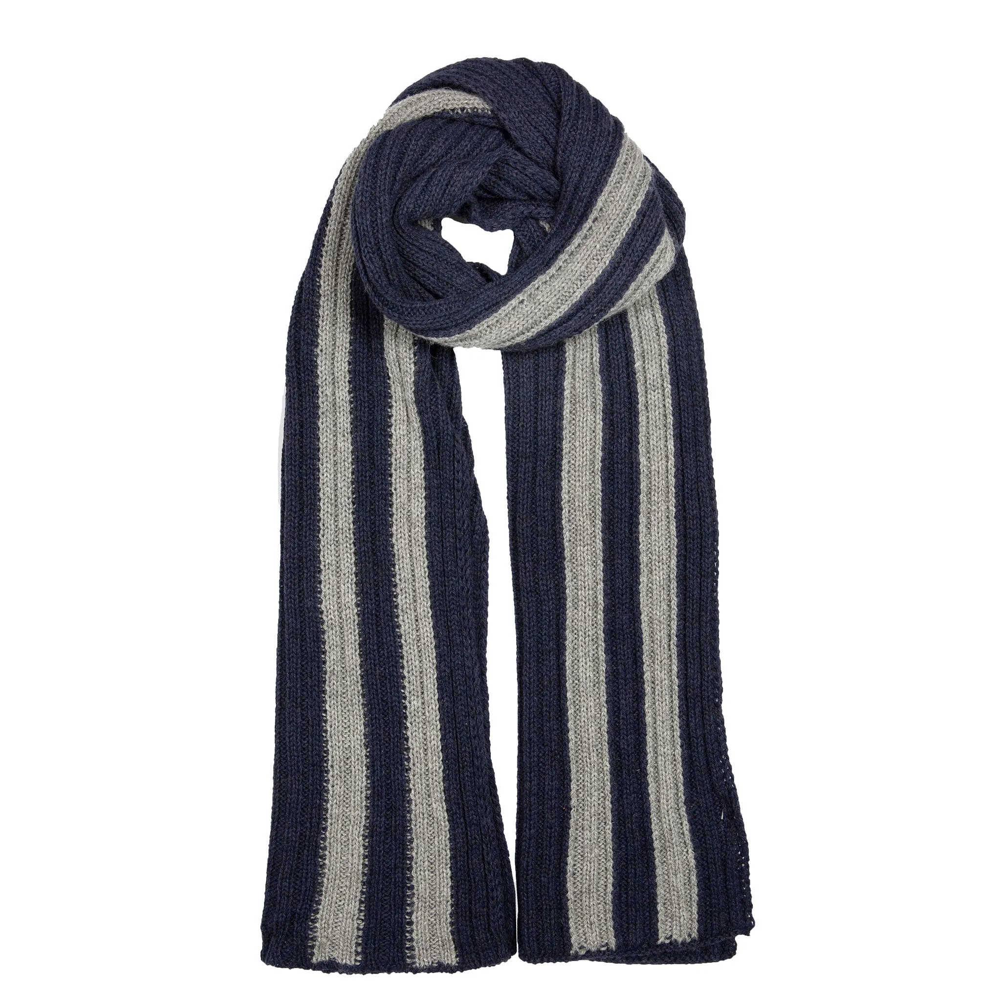 Men's Two-Tone Stripe Knitted Scarf