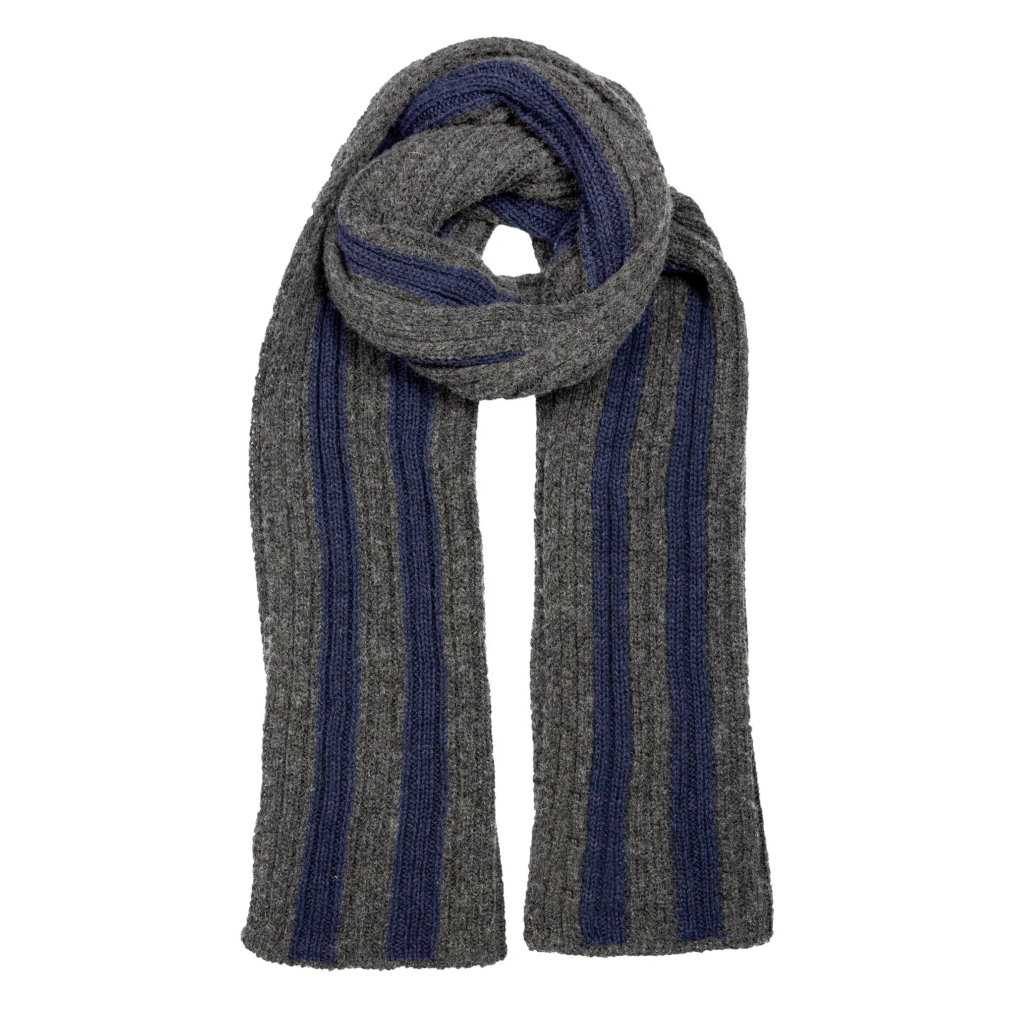 Men's Two-Tone Stripe Knitted Scarf