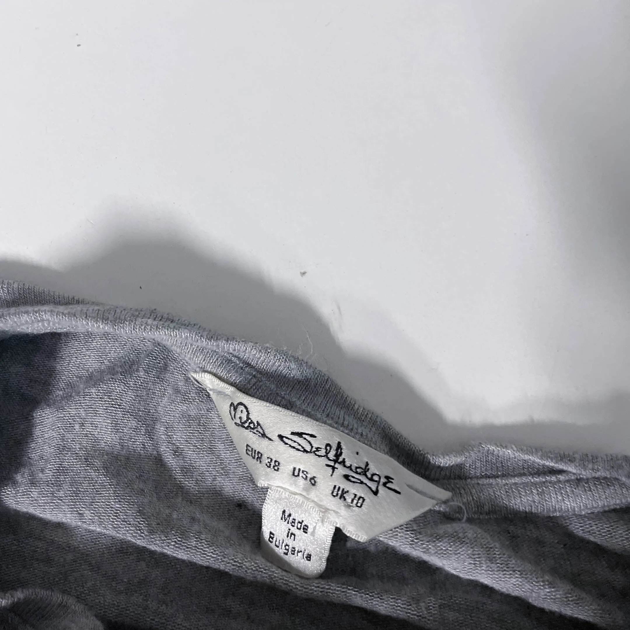 Miss Selfridge Y2k grey womens solid twist hem top uk 10