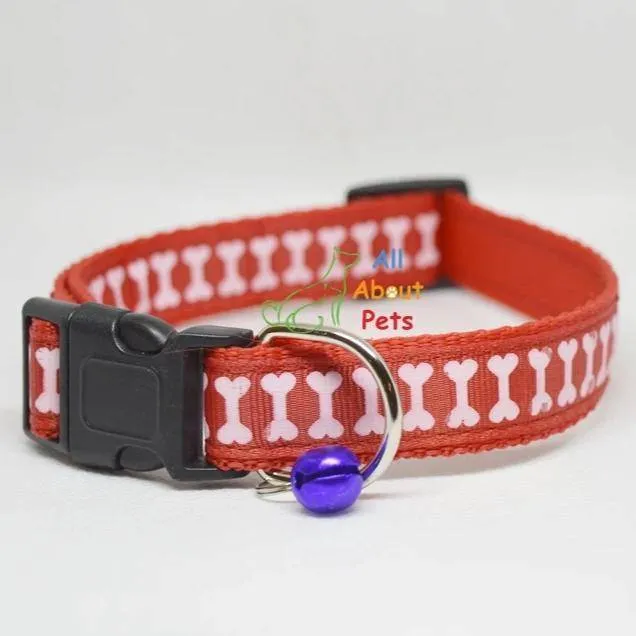 Multi Color Collars For Dogs - Bone & Paw Print