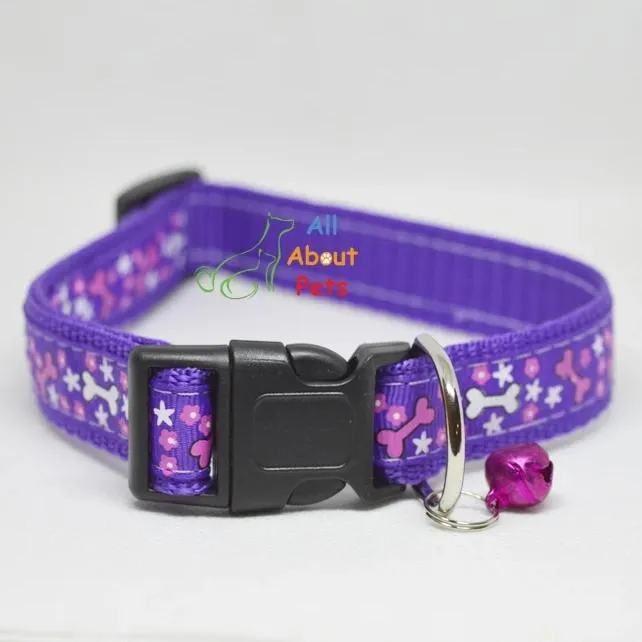 Multi Color Collars For Dogs - Bone & Paw Print