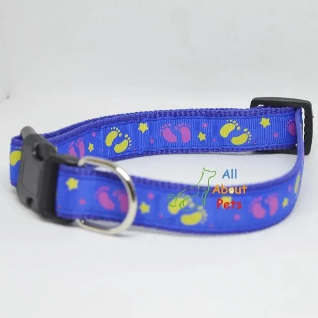 Multi Color Collars For Dogs - Bone & Paw Print
