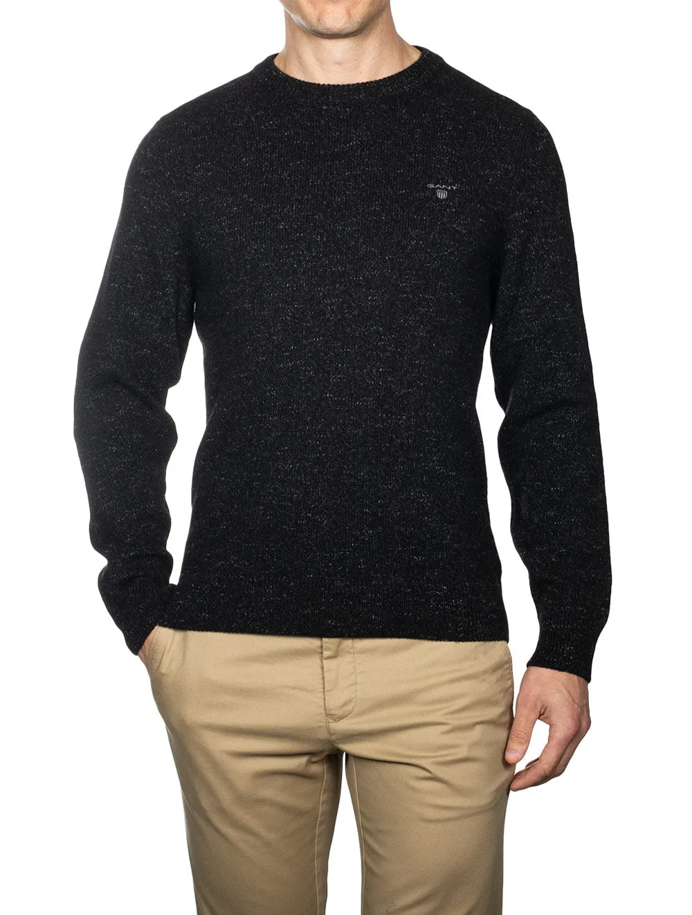 Neps Melange Crew Neck Sweater Washed Out Black