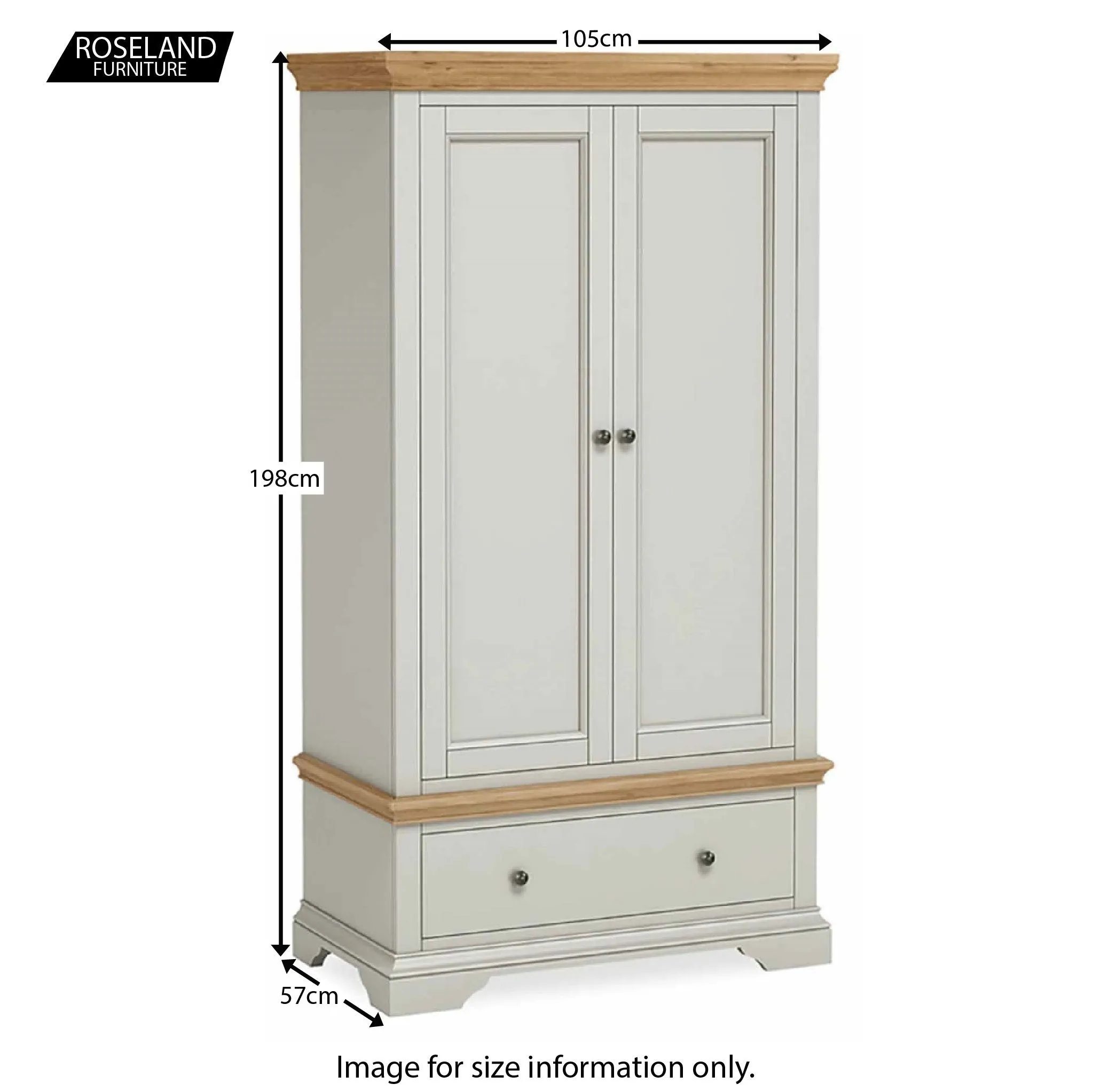 Normandy Grey Double Wardrobe with Drawer