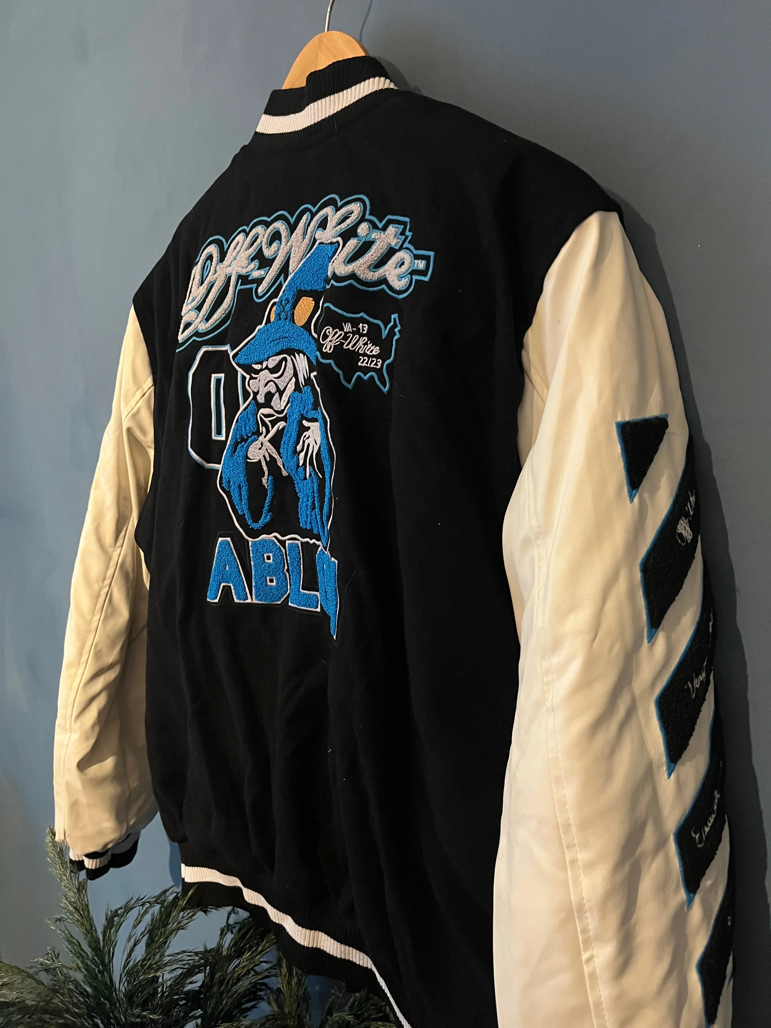 Off-White "Logo-Patch Varsity" Jacket styled in Black for Fall&Winter 2024