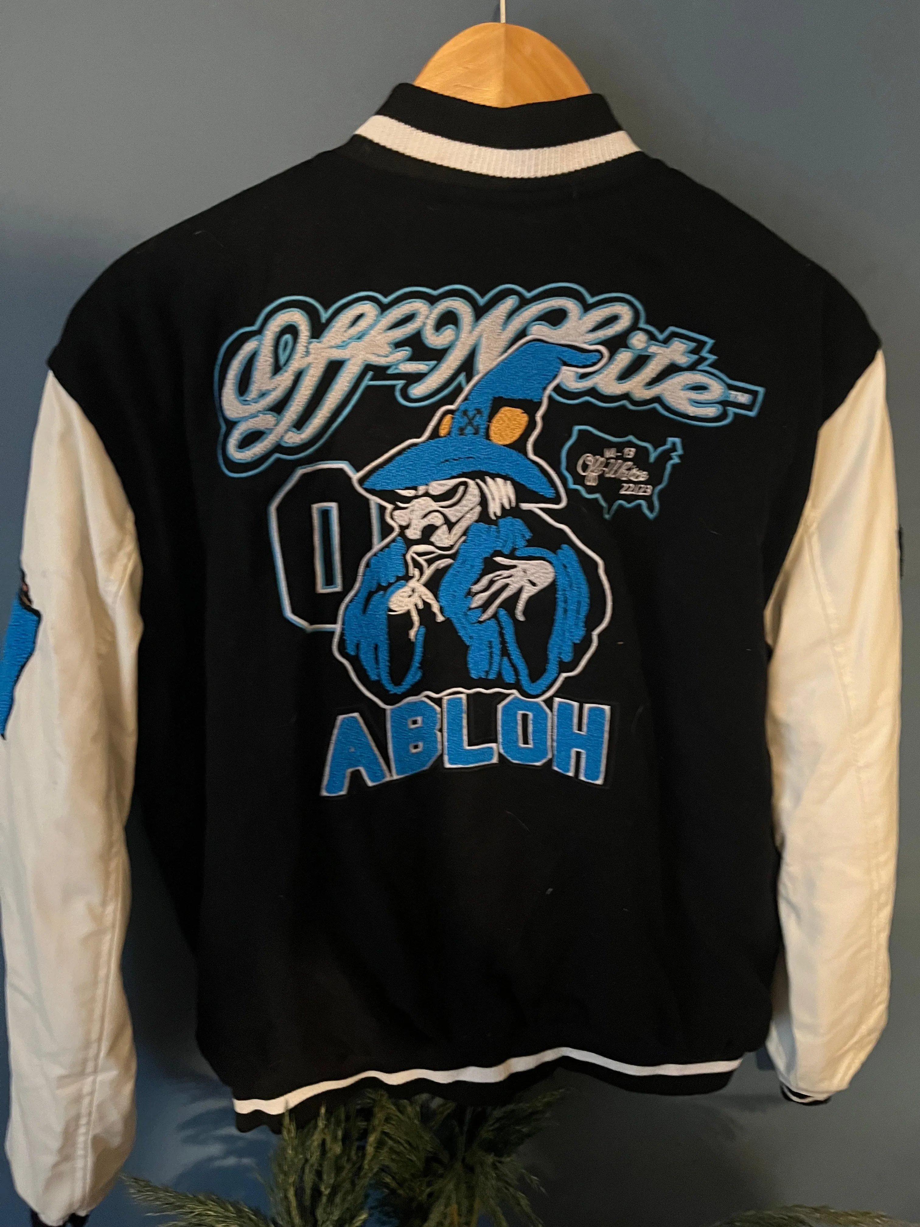 Off-White "Logo-Patch Varsity" Jacket styled in Black for Fall&Winter 2024