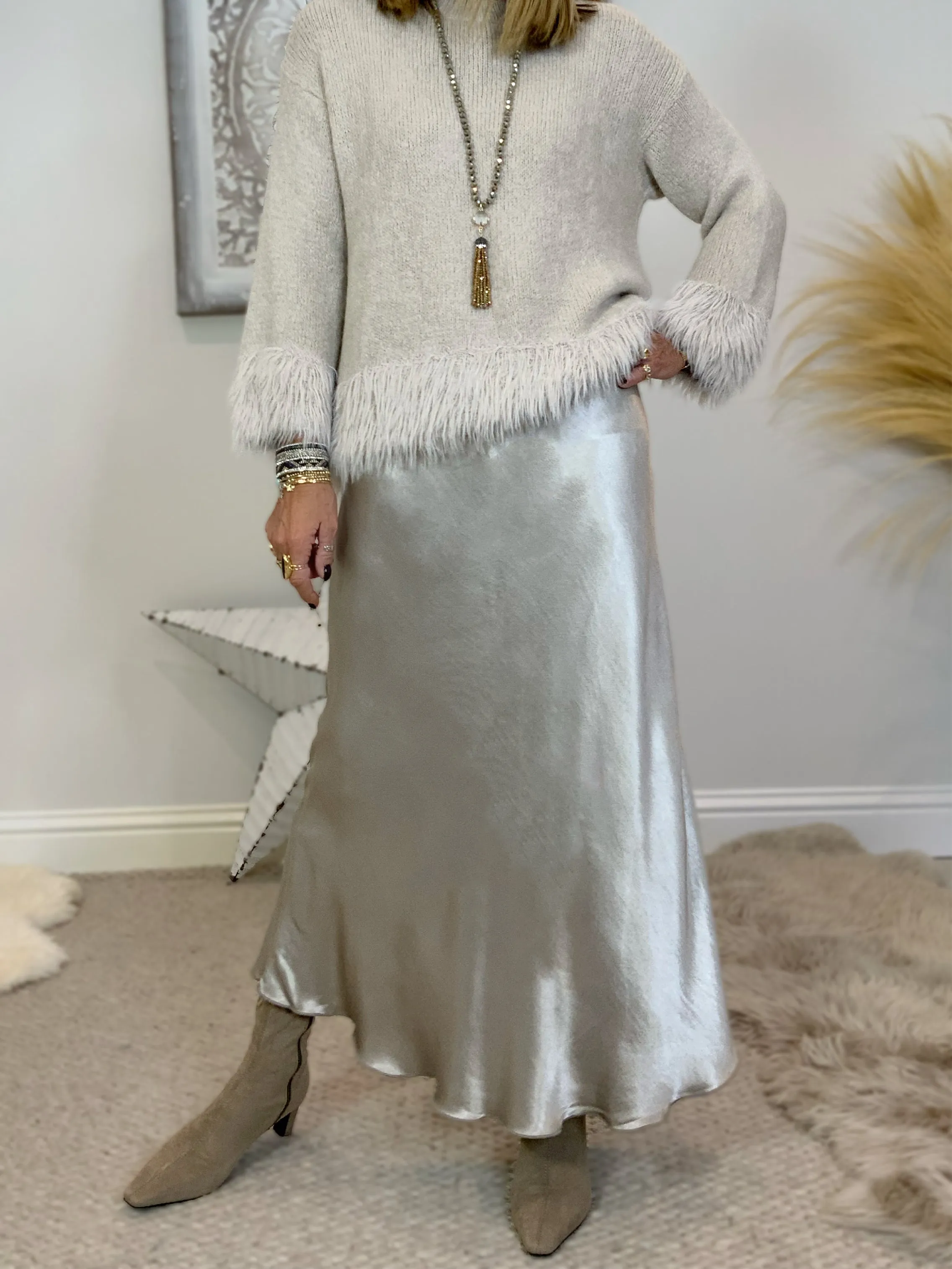 Olivia Satin Slip Skirt