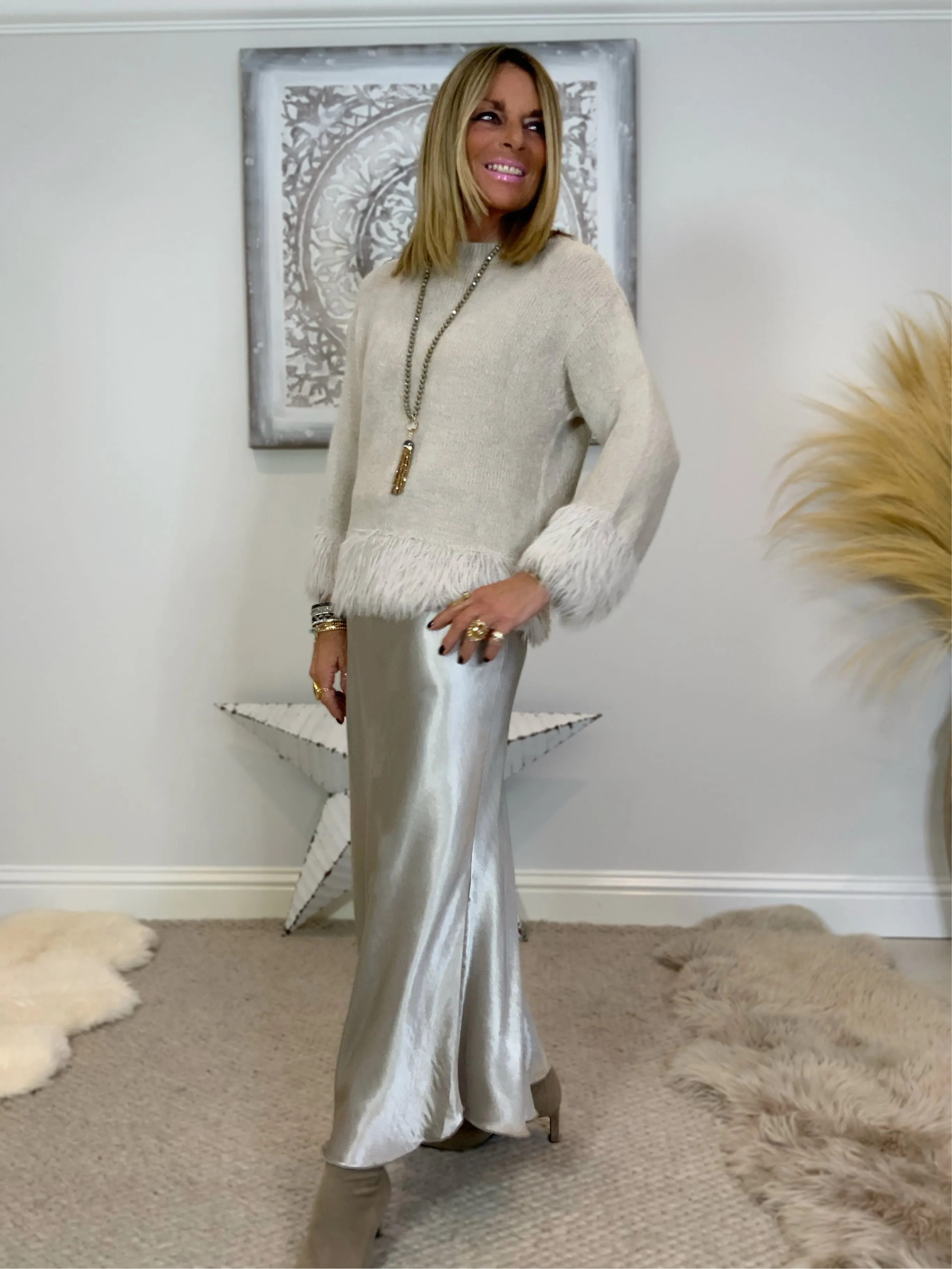 Olivia Satin Slip Skirt