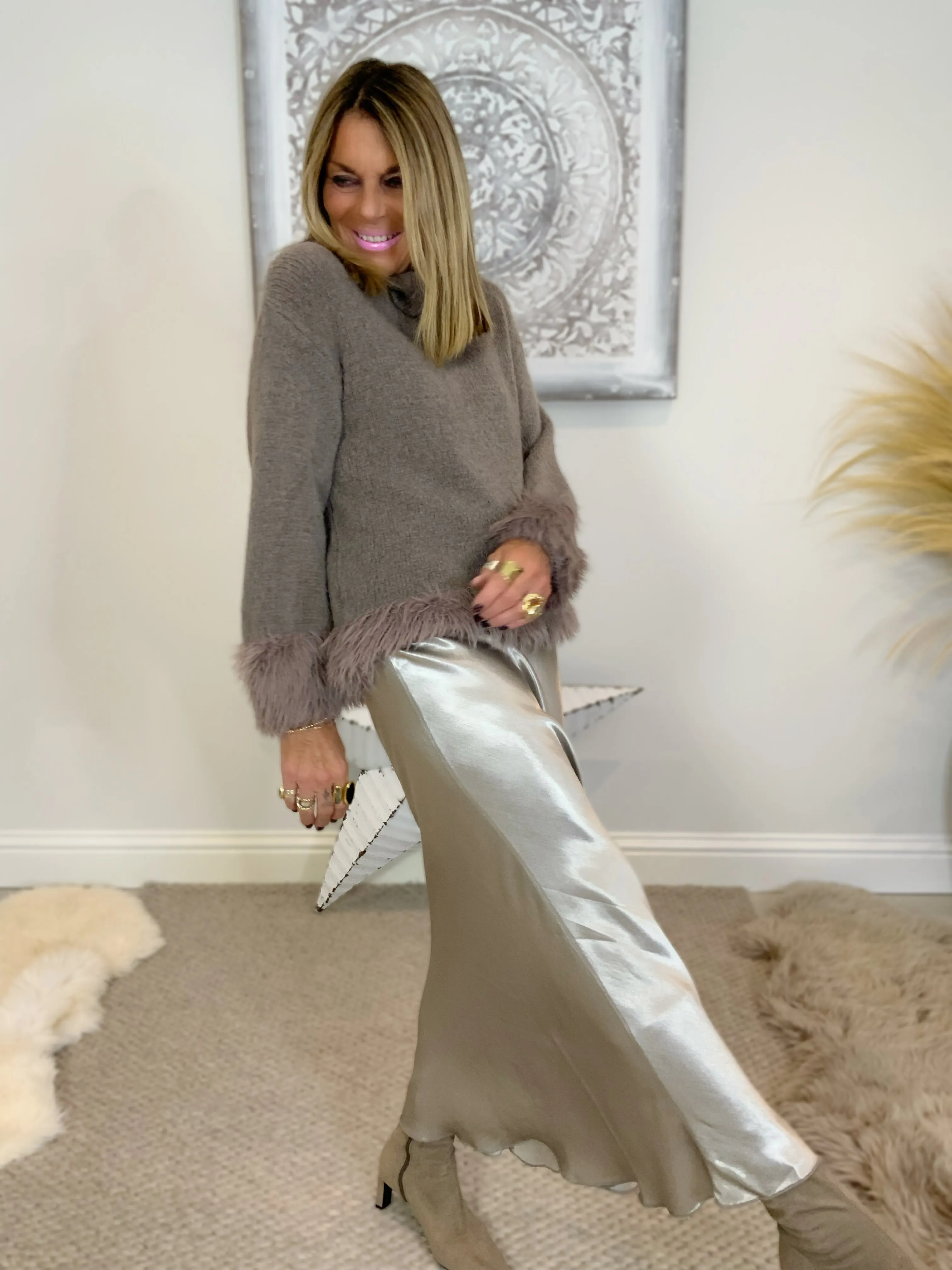 Olivia Satin Slip Skirt