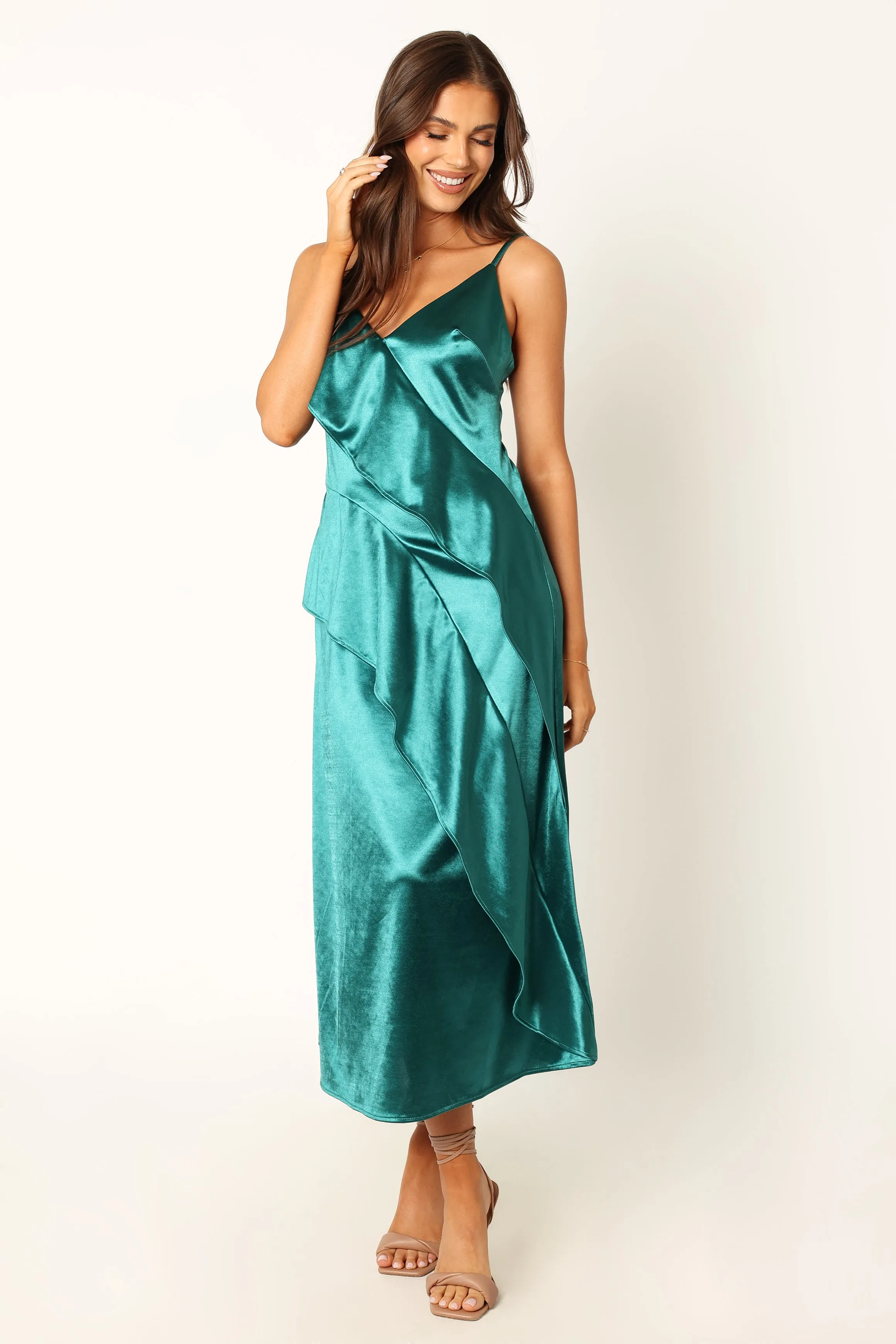 Othello Slip Midi Dress - Emerald