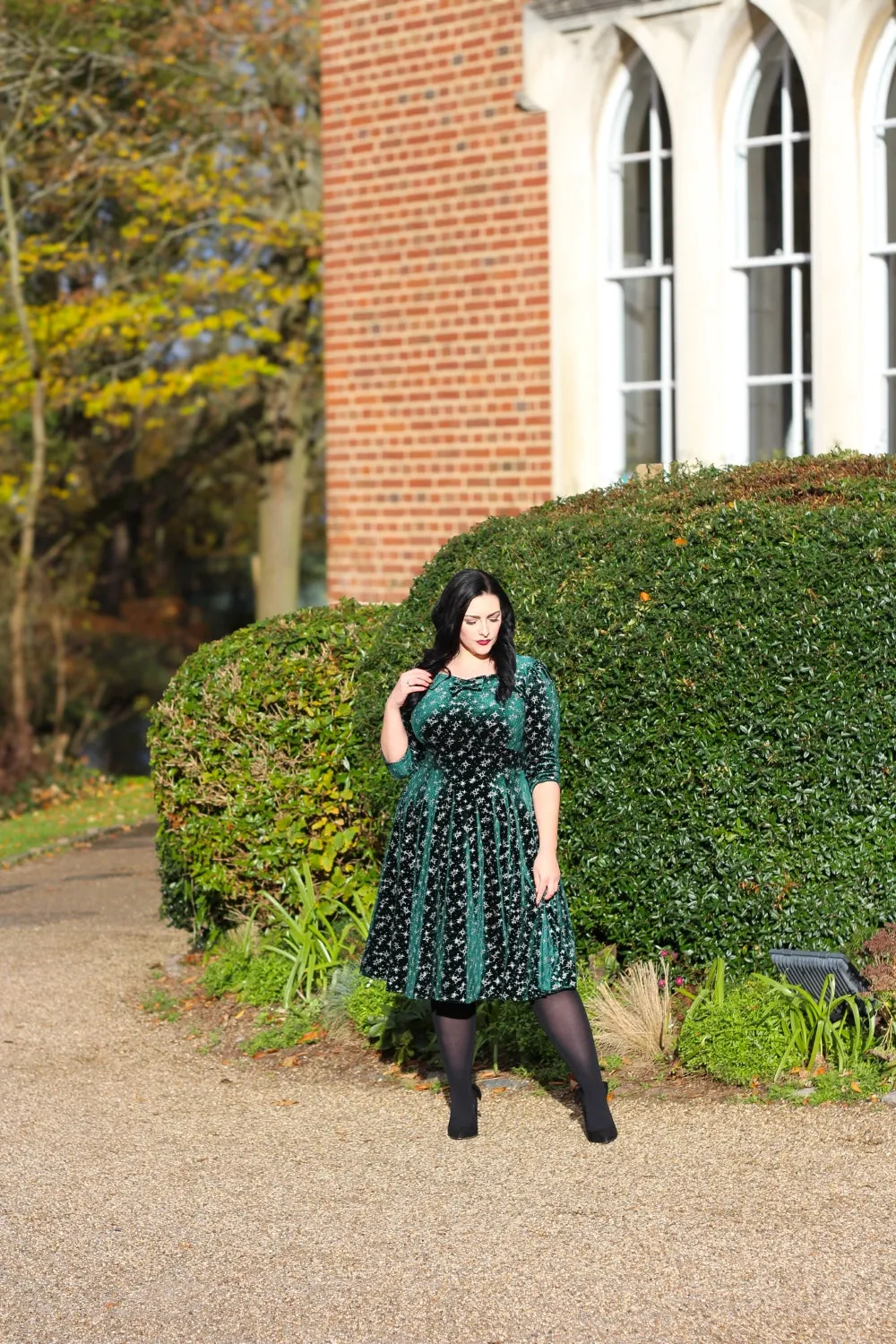 Paris Sparkle Swing Dress in Green