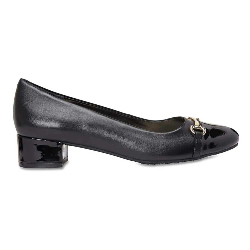 Riley Heel in Black Leather