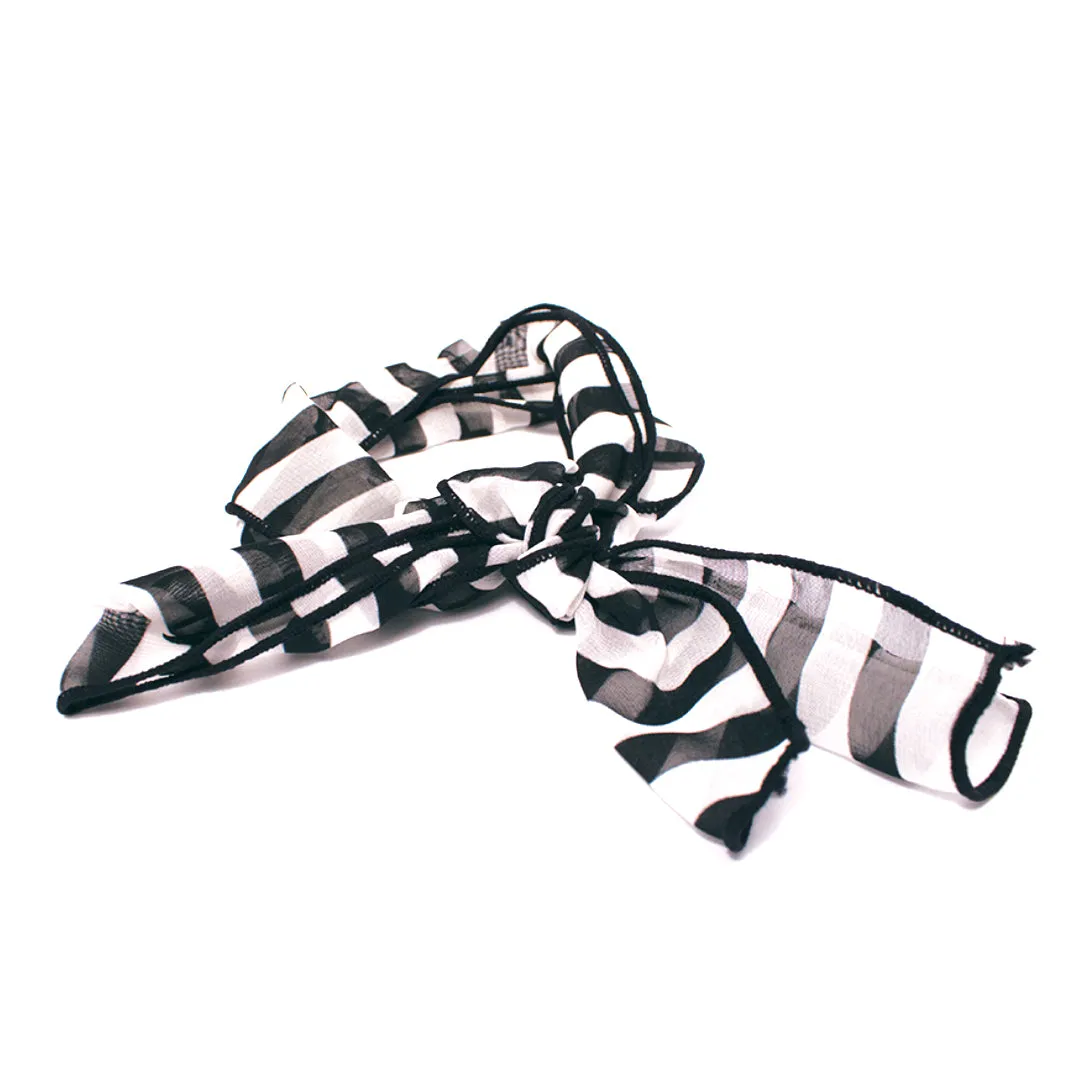 Scarf Switch-A-Roo Headband - Black   White Stripes