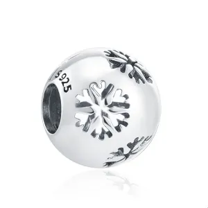 Sterling Silver Cut Out Snowflakes Round Bracelet Charm