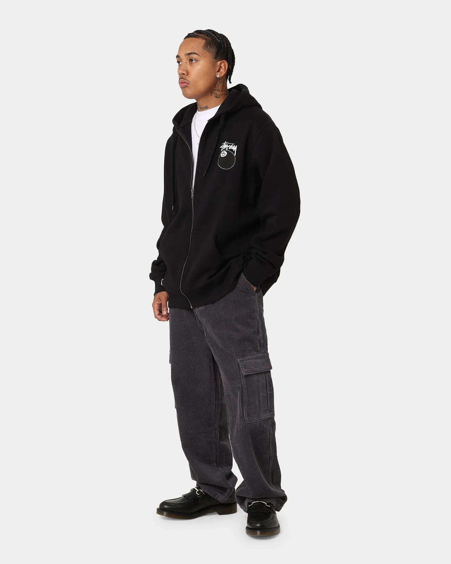 Stussy Solid 8 Ball Zip Hoodie Black