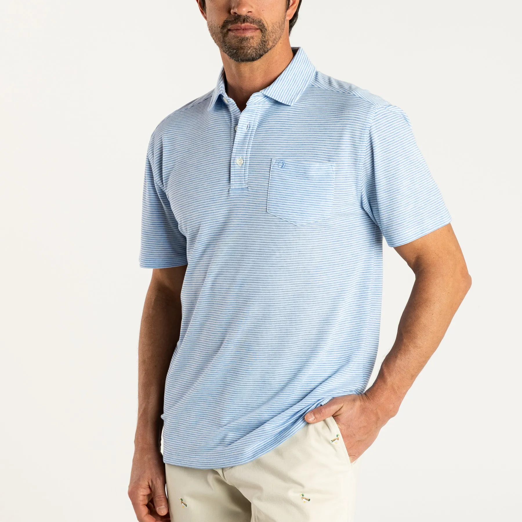 Summerford Stripe Performance Pique Polo