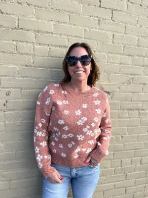 Textured Floral Sweater