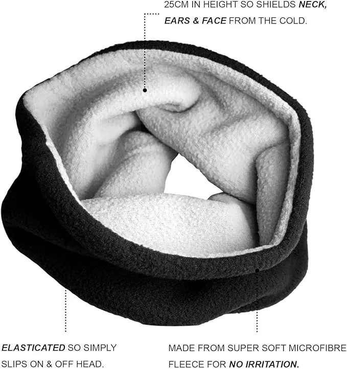 TOSKATOK® Childrens Kids Boys Girls Warm Winter Reversible Soft Fleece Snood Neckwarmer Scarf