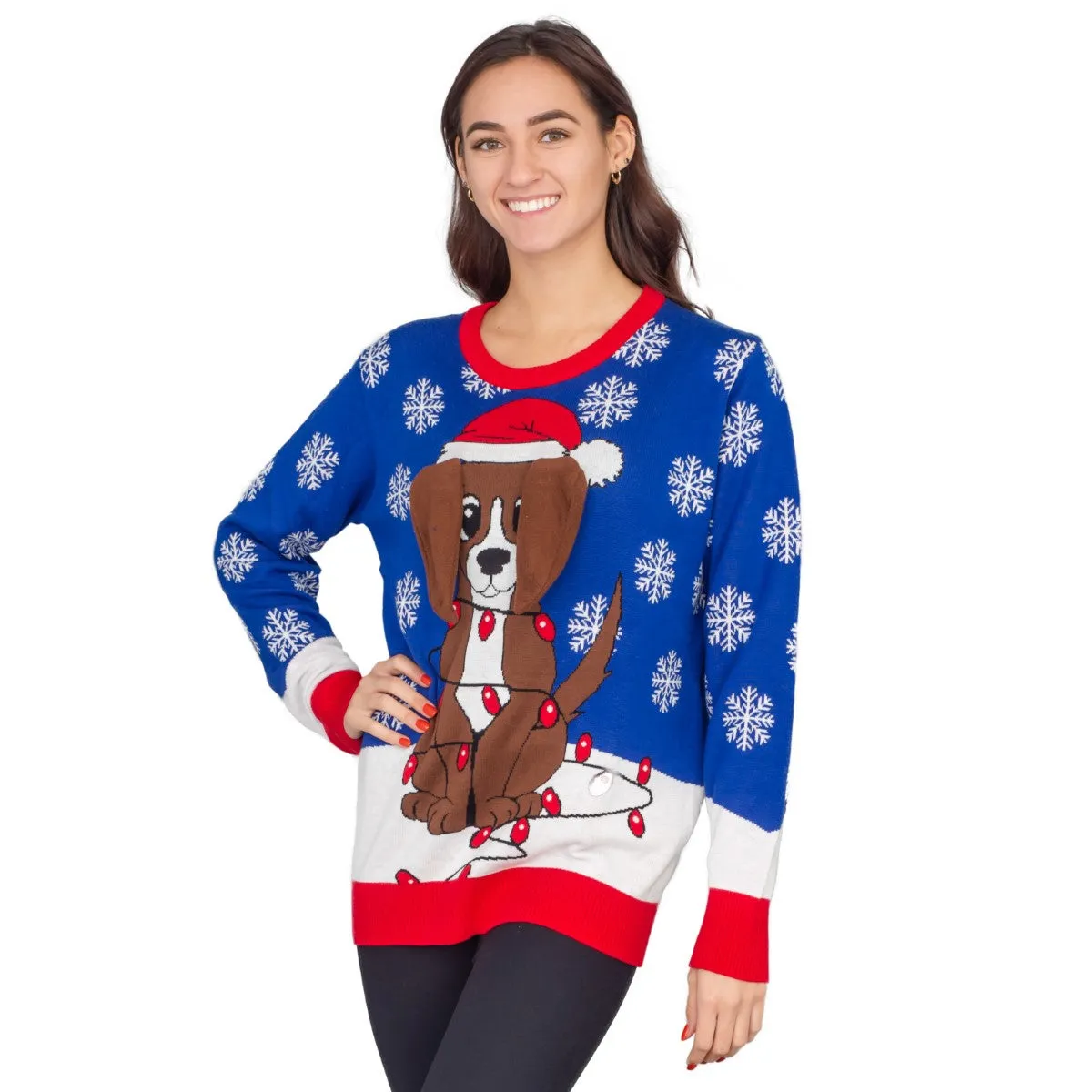 Ugly Christmas Sweater - Animated Puppy Ears for Holiday Fun