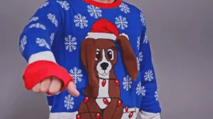Ugly Christmas Sweater - Animated Puppy Ears for Holiday Fun