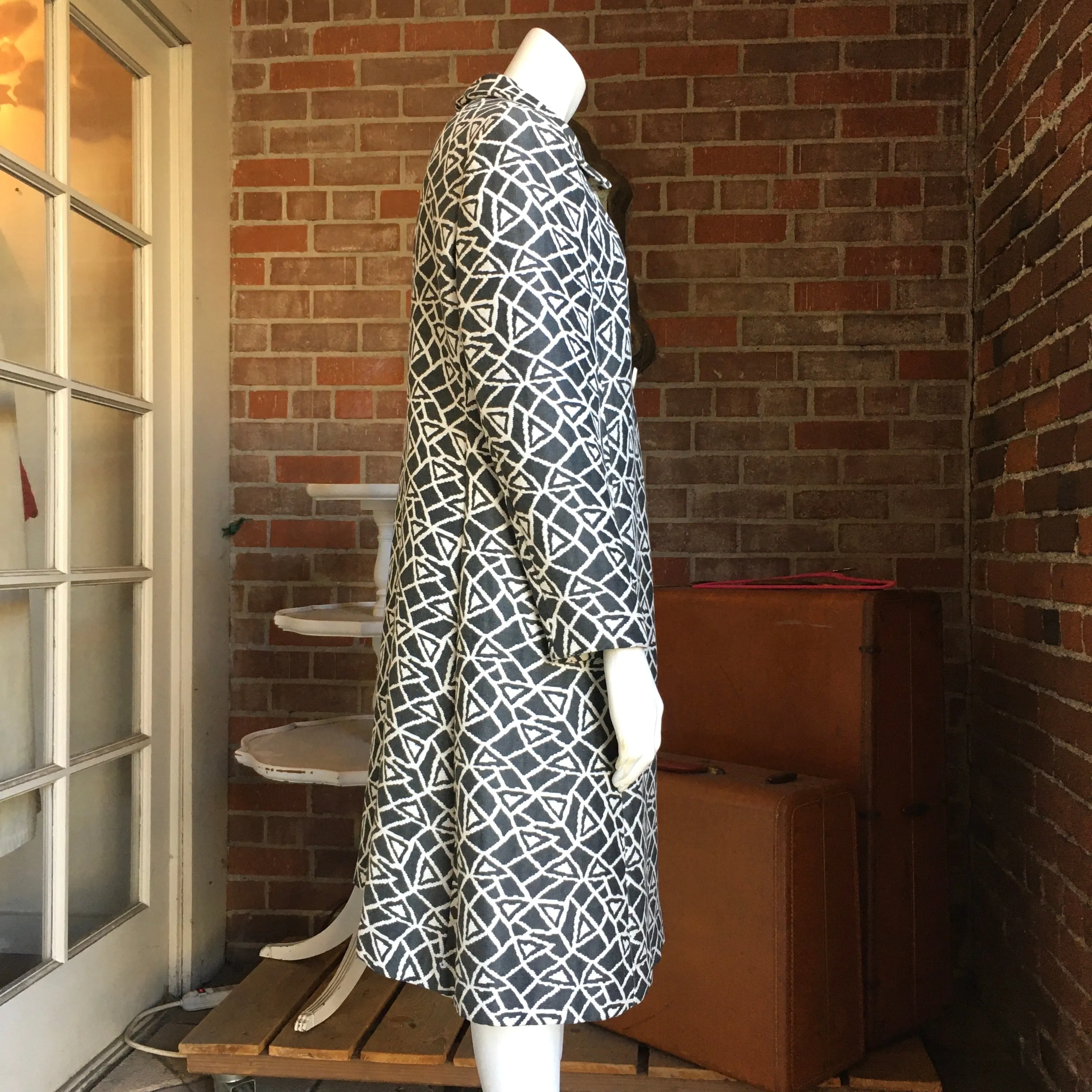 Vintage Abstract Print Coat