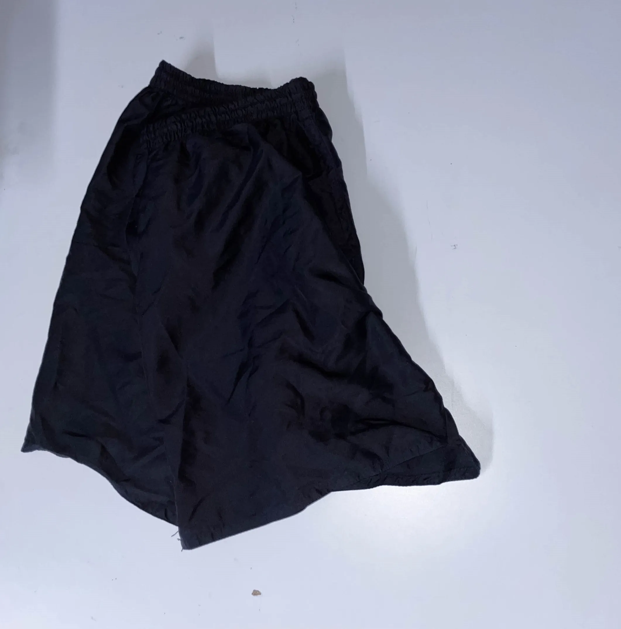 Vintage black large nylon metallic mens short