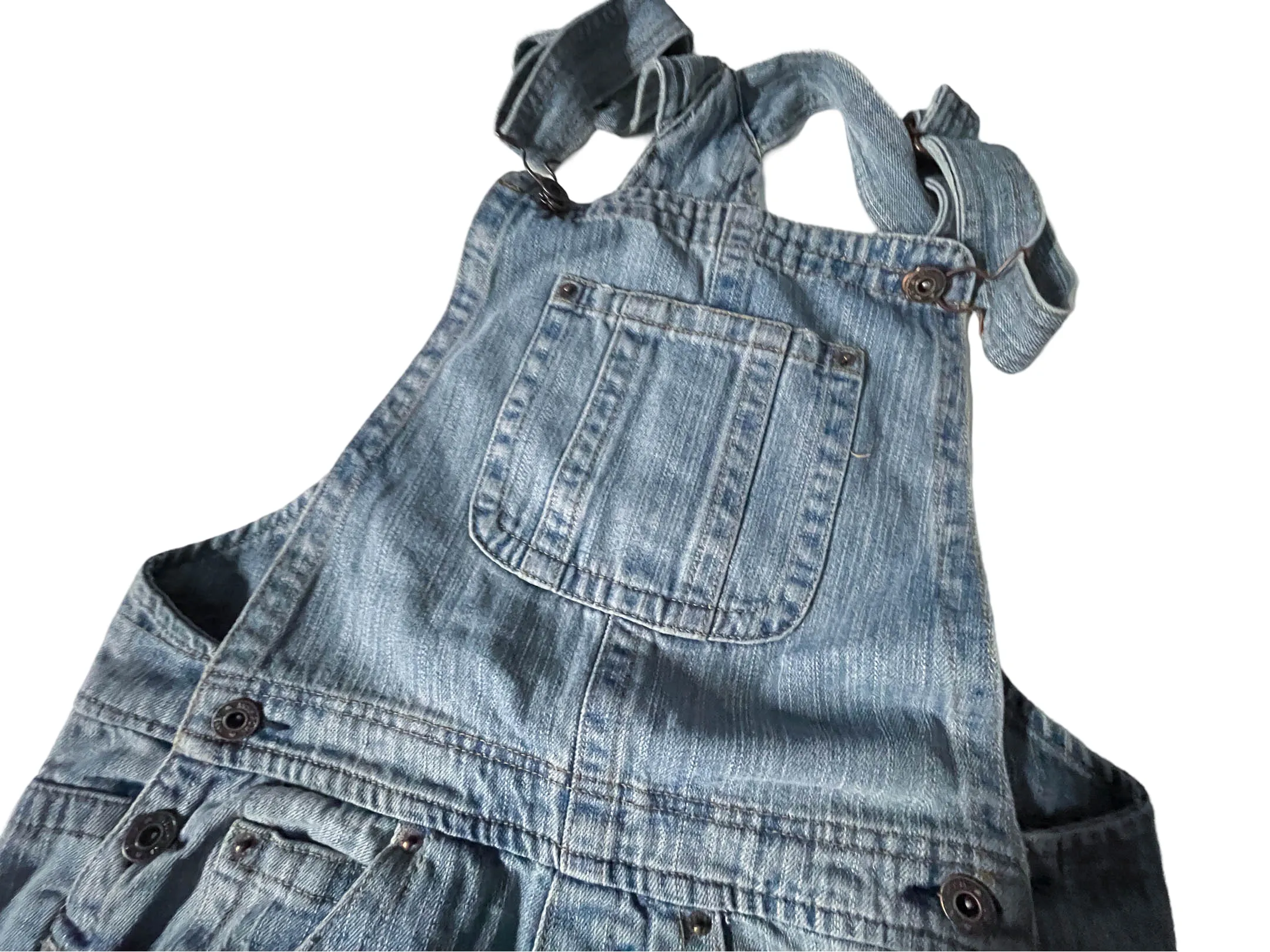 Vintage blue girls denim dungarees wide leg size 23|L 43 W31| SKU 4041