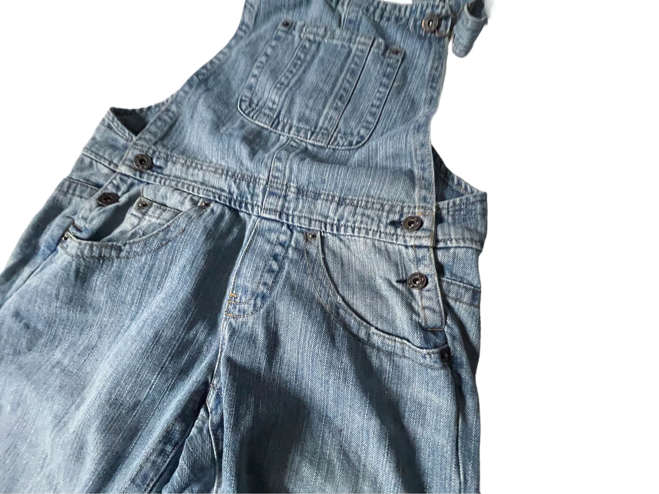 Vintage blue girls denim dungarees wide leg size 23|L 43 W31| SKU 4041