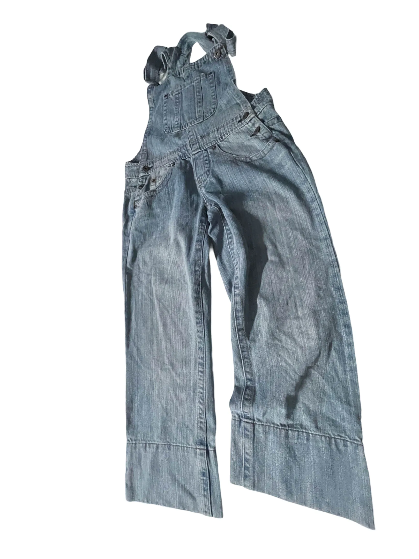 Vintage blue girls denim dungarees wide leg size 23|L 43 W31| SKU 4041
