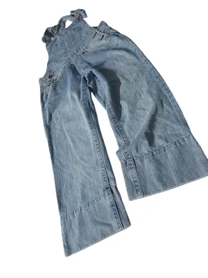 Vintage blue girls denim dungarees wide leg size 23|L 43 W31| SKU 4041
