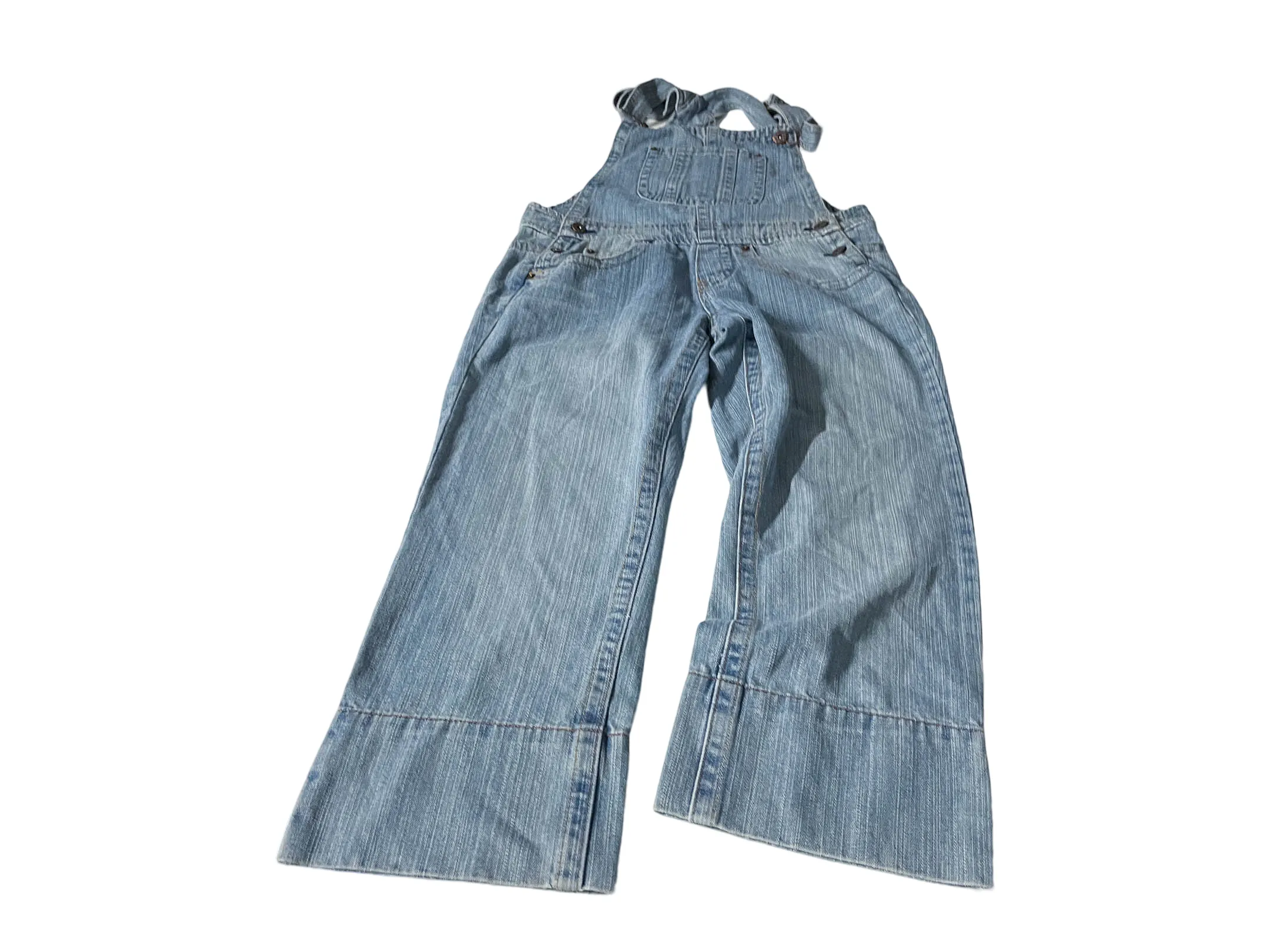 Vintage blue girls denim dungarees wide leg size 23|L 43 W31| SKU 4041
