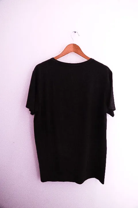 Vintage Centered plain black premium tees XL
