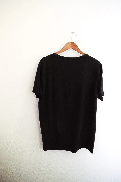 Vintage Centered plain black premium tees XL
